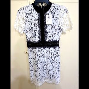 Black and White Embroidered Dress